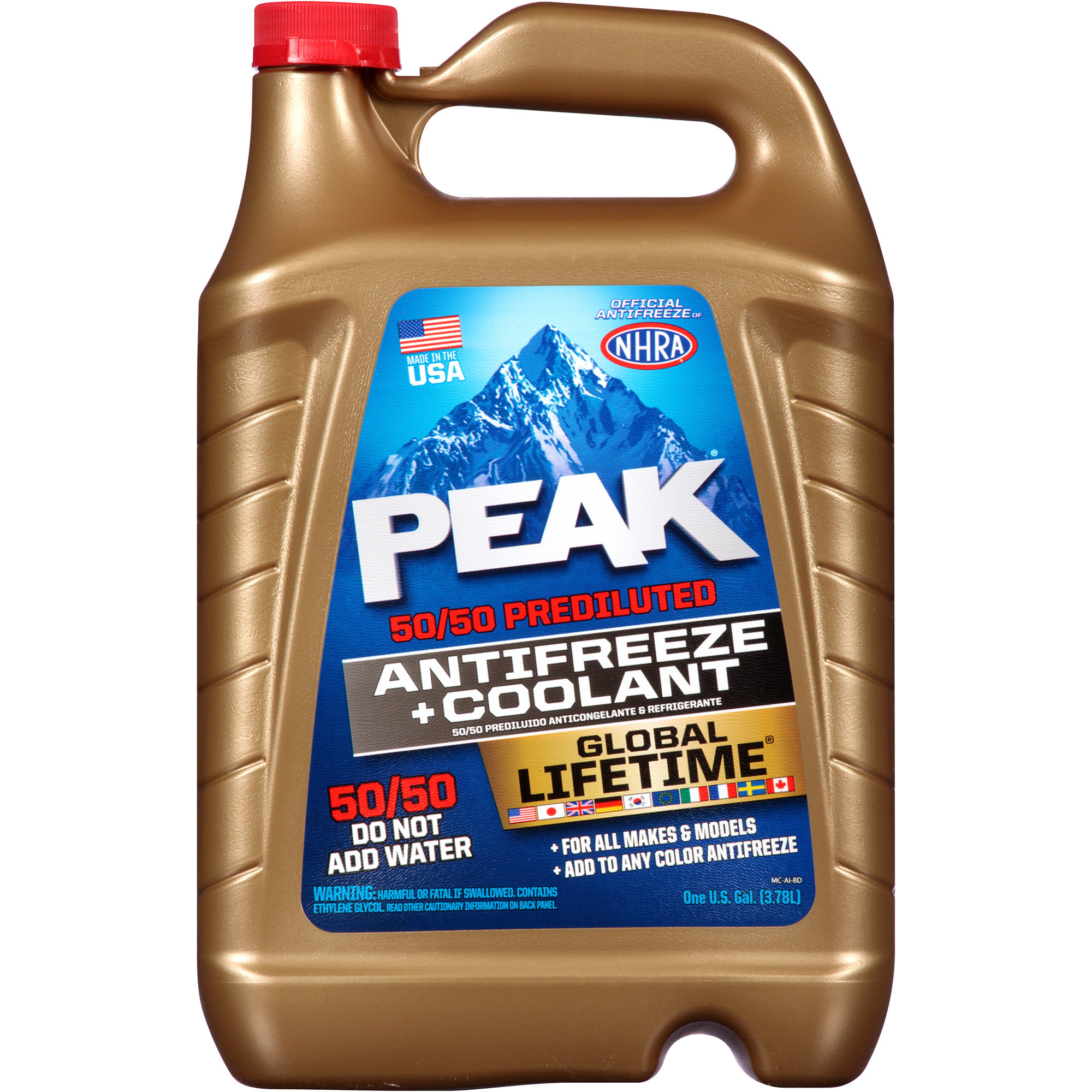 PEAK Conventional Antifreeze + Coolant, Ready Use, 1 Gal., Model